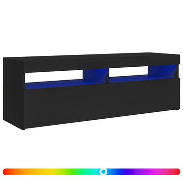 Meuble TV vidaXL avec lumières LED noir 120x35x40 cm