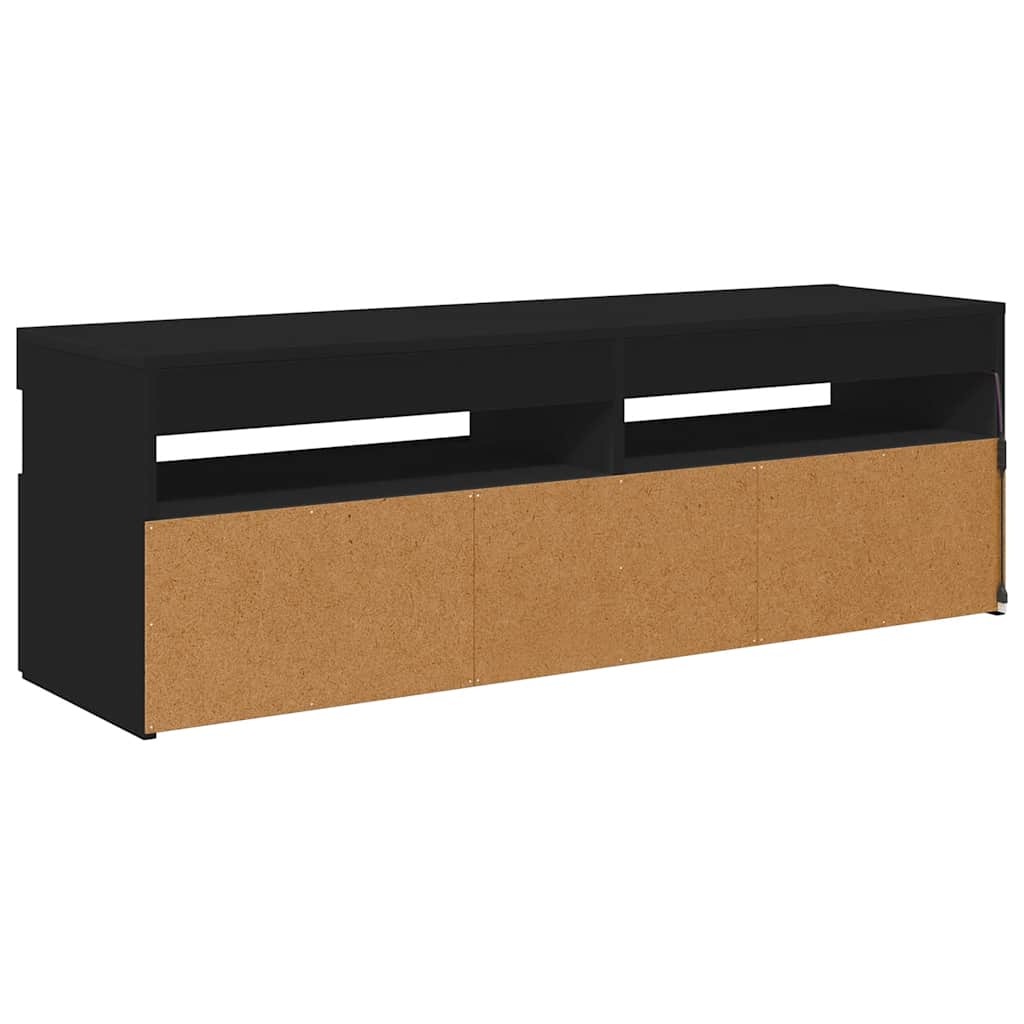 Meuble TV vidaXL avec lumières LED noir 120x35x40 cm