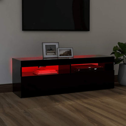 Meuble TV vidaXL avec lumières LED noir 120x35x40 cm