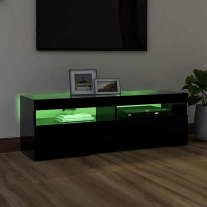 Meuble TV vidaXL avec lumières LED noir 120x35x40 cm