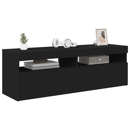 Meuble TV vidaXL avec lumières LED noir 120x35x40 cm
