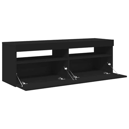 Meuble TV vidaXL avec lumières LED noir 120x35x40 cm