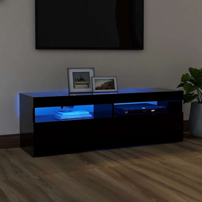 Meuble TV vidaXL avec lumières LED noir 120x35x40 cm
