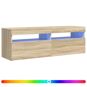 vidaXL Meuble TV avec lumières LED chêne Sonoma 120x35x40 cm
