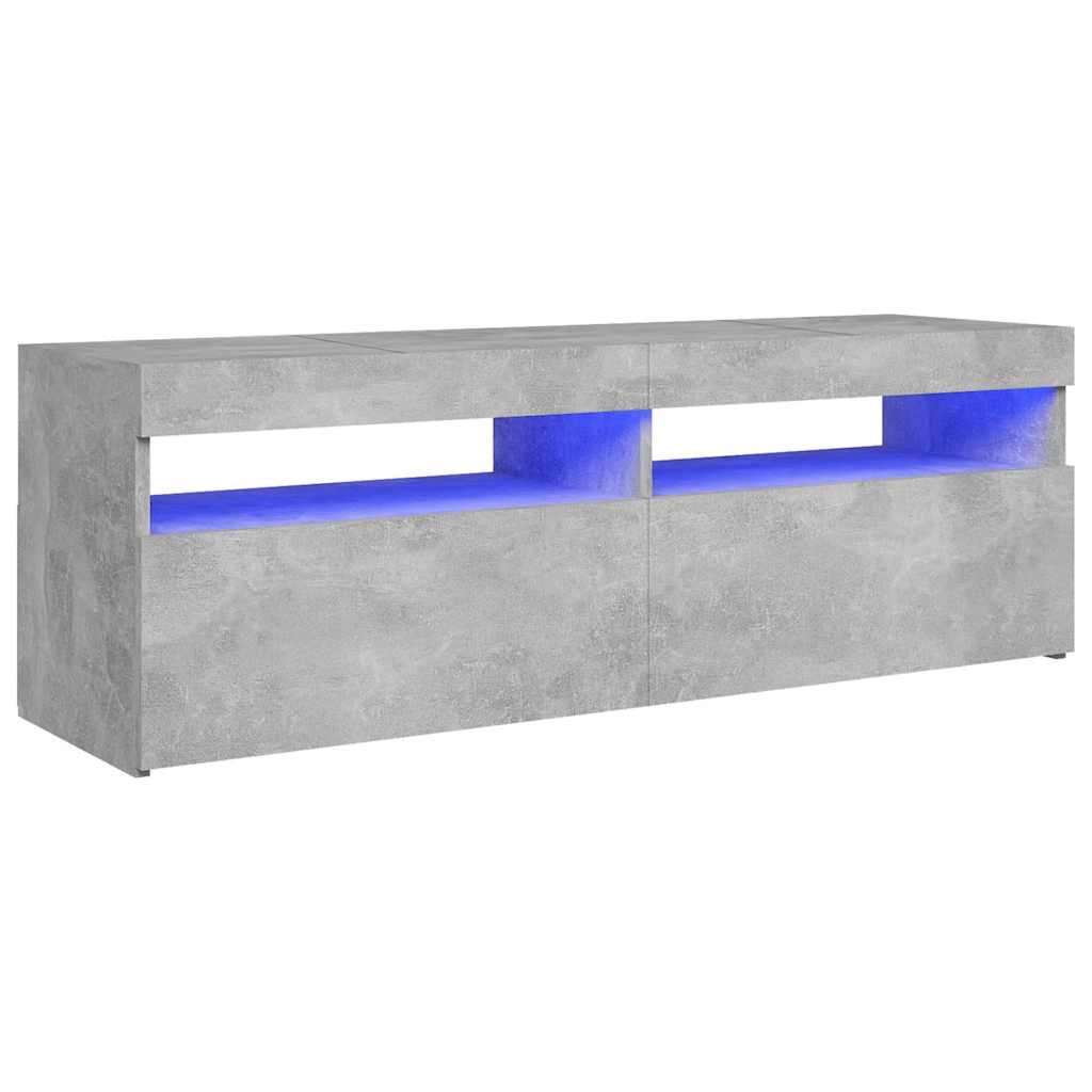 Meuble TV vidaXL avec éclairage LED Gris béton 120x35x40 cm