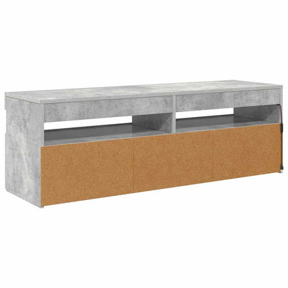 Meuble TV vidaXL avec éclairage LED Gris béton 120x35x40 cm