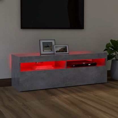 Meuble TV vidaXL avec éclairage LED Gris béton 120x35x40 cm
