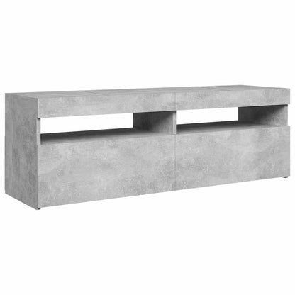 Meuble TV vidaXL avec éclairage LED Gris béton 120x35x40 cm