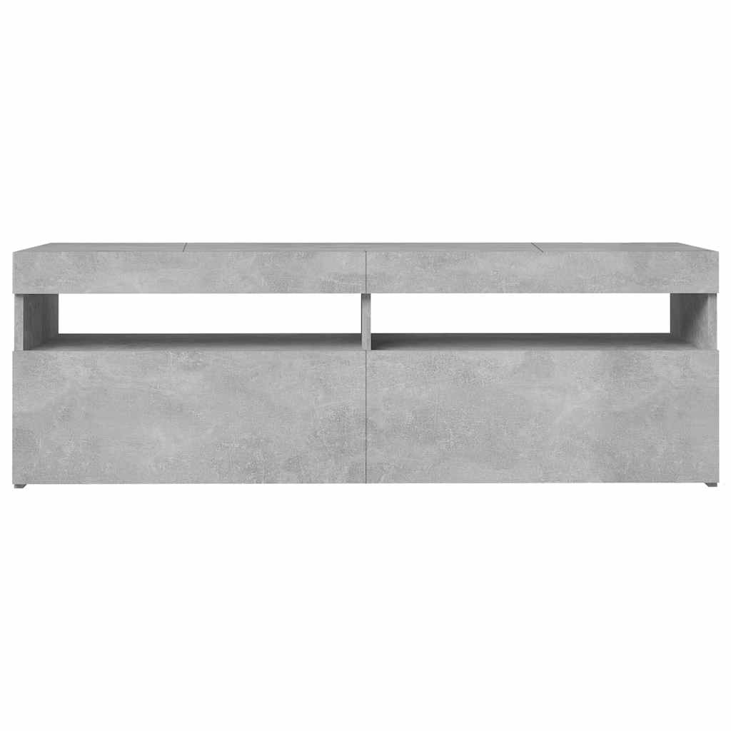 Meuble TV vidaXL avec éclairage LED Gris béton 120x35x40 cm
