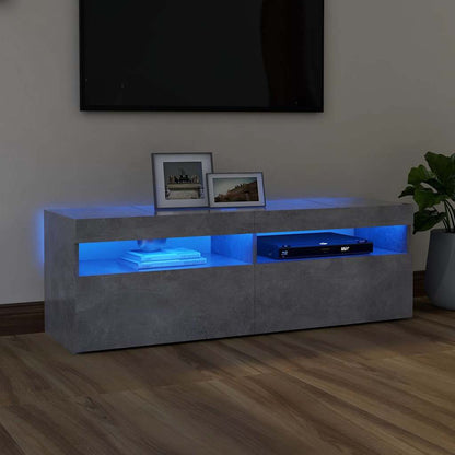 Meuble TV vidaXL avec éclairage LED Gris béton 120x35x40 cm