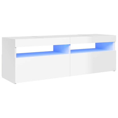 Meuble TV vidaXL avec lumières LED blanc brillant 120x35x40 cm