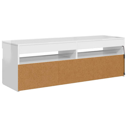 Meuble TV vidaXL avec lumières LED blanc brillant 120x35x40 cm
