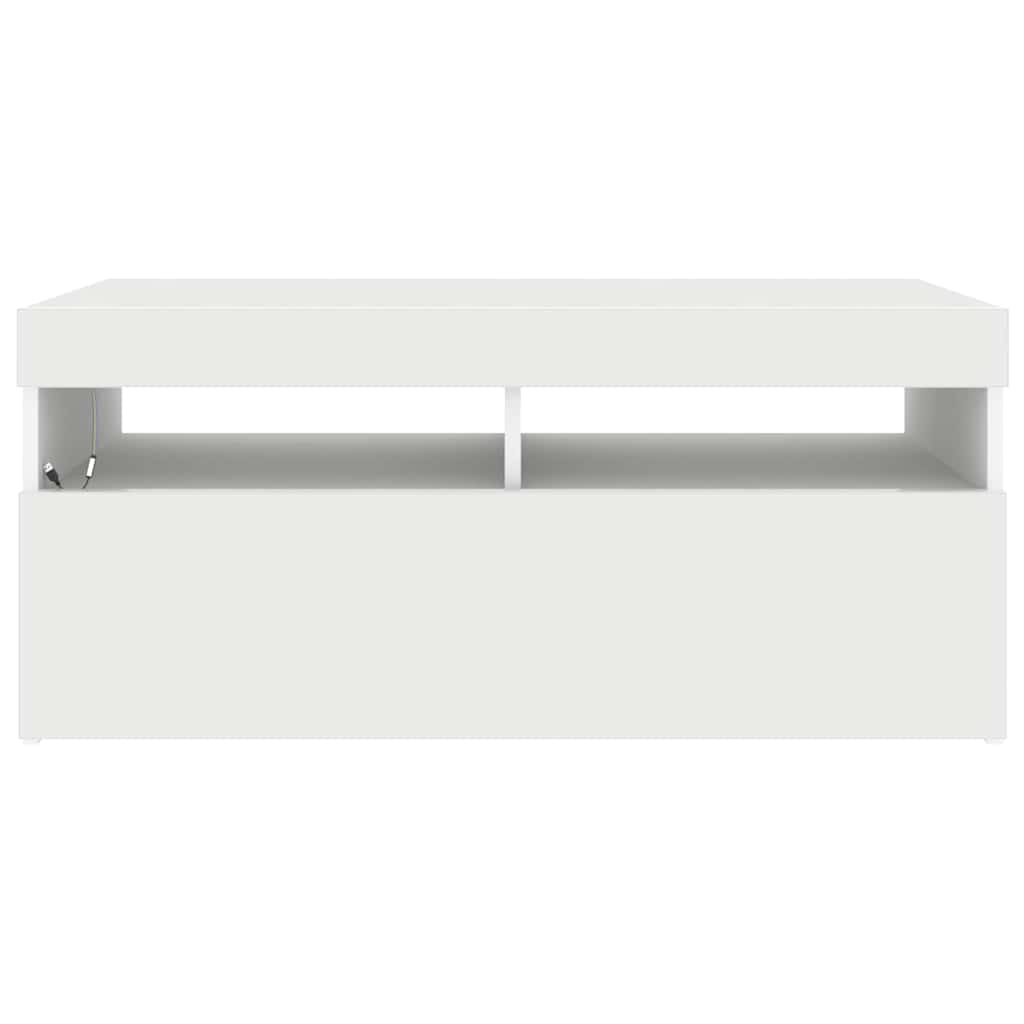 vidaXL TV-Schrank mit LED-Leuchten Weiß 90x35x40 cm