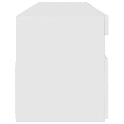 vidaXL TV-Schrank mit LED-Leuchten Weiß 90x35x40 cm