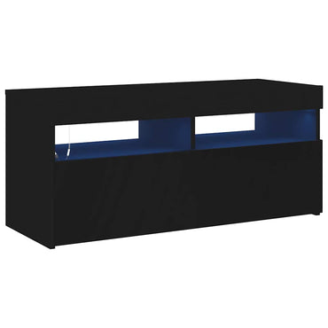 Meuble TV vidaXL avec lumières LED noir 90x35x40 cm