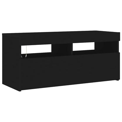 Meuble TV vidaXL avec lumières LED noir 90x35x40 cm