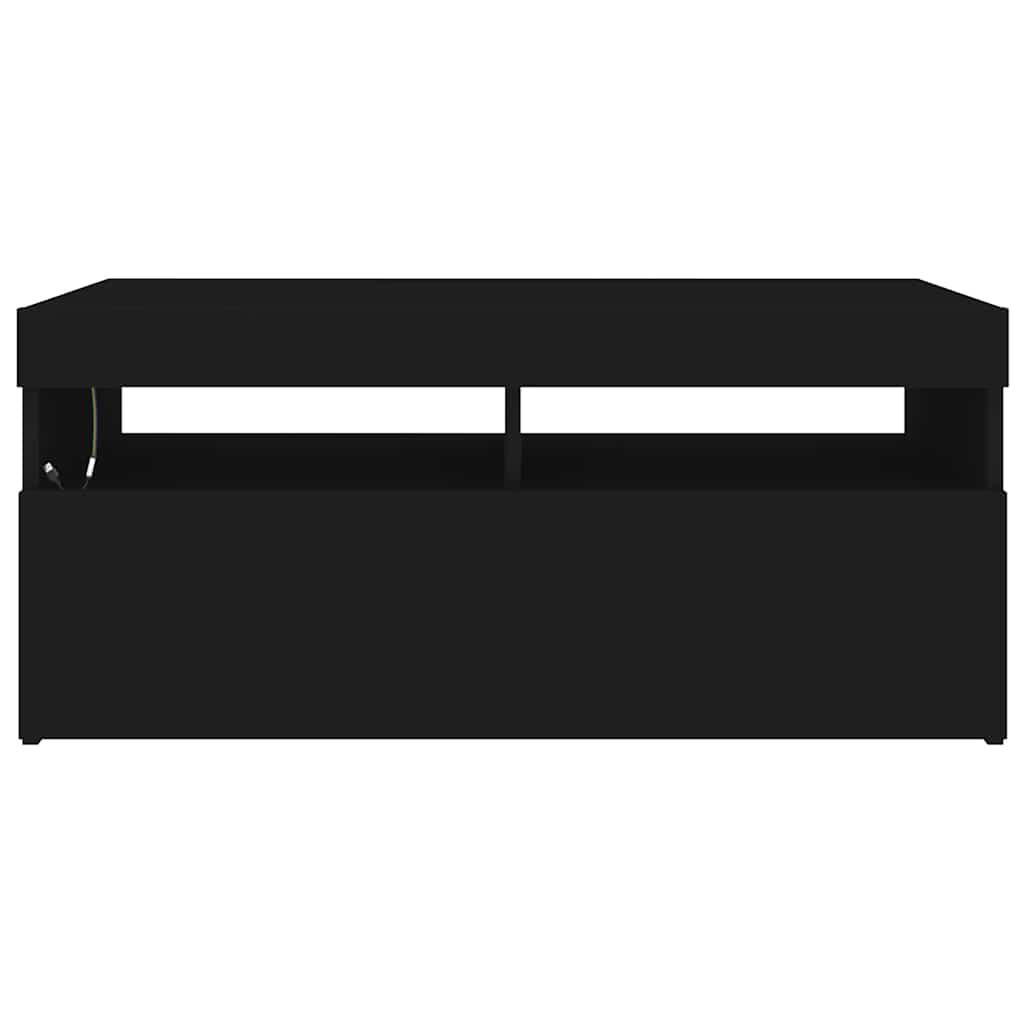 Meuble TV vidaXL avec lumières LED noir 90x35x40 cm