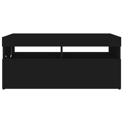 Meuble TV vidaXL avec lumières LED noir 90x35x40 cm