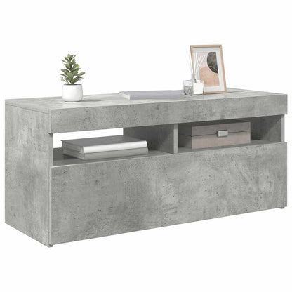 Meuble TV vidaXL avec lumières LED gris béton 90x35x40 cm