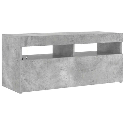 Meuble TV vidaXL avec lumières LED gris béton 90x35x40 cm