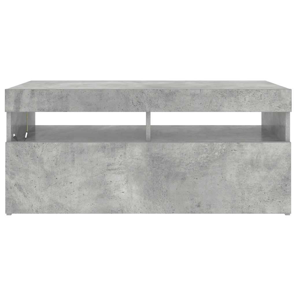 Meuble TV vidaXL avec lumières LED gris béton 90x35x40 cm