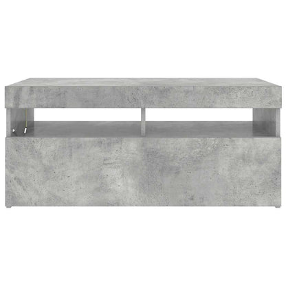 Meuble TV vidaXL avec lumières LED gris béton 90x35x40 cm