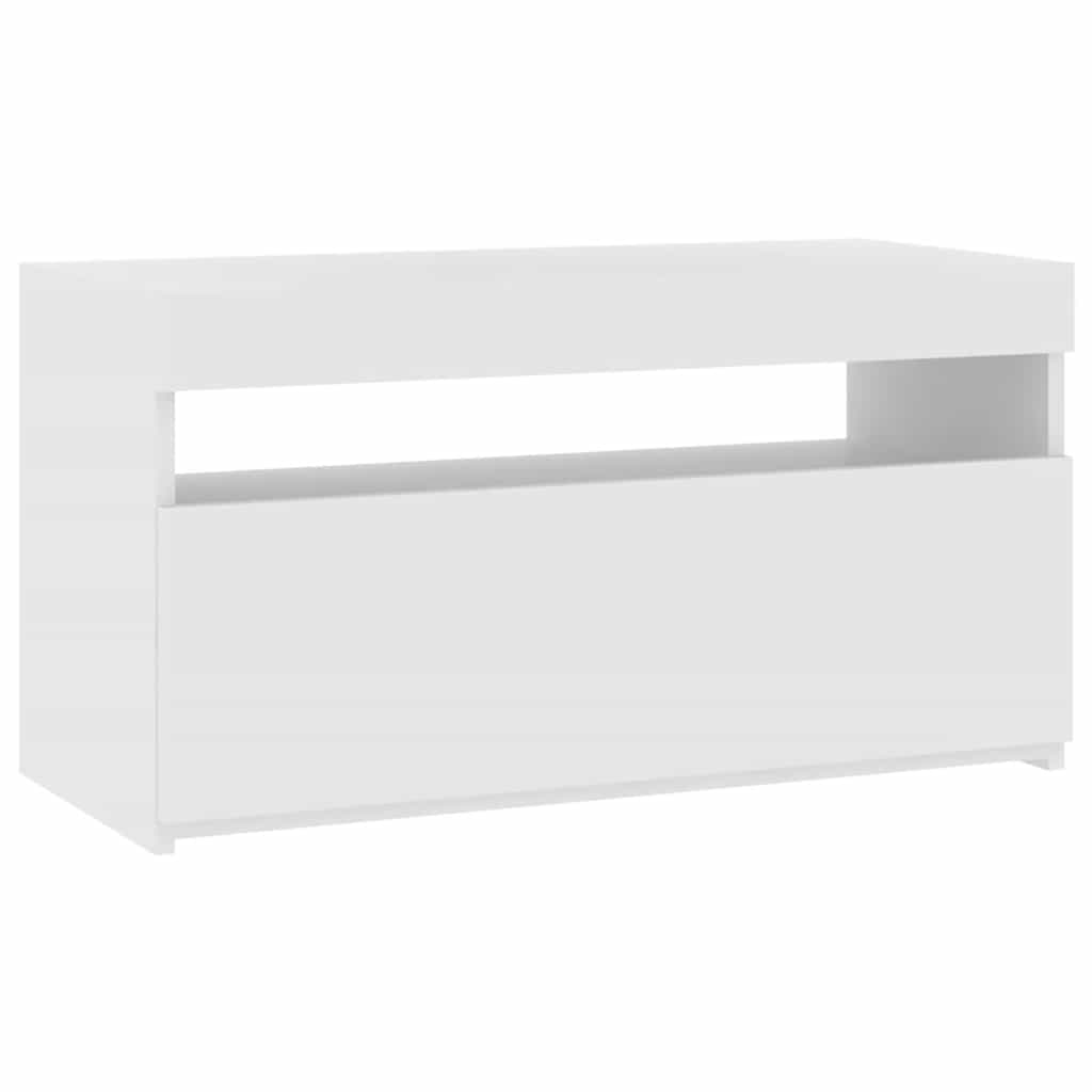 vidaXL TV-Schrank mit LED-Leuchten Weiß 75x35x40 cm
