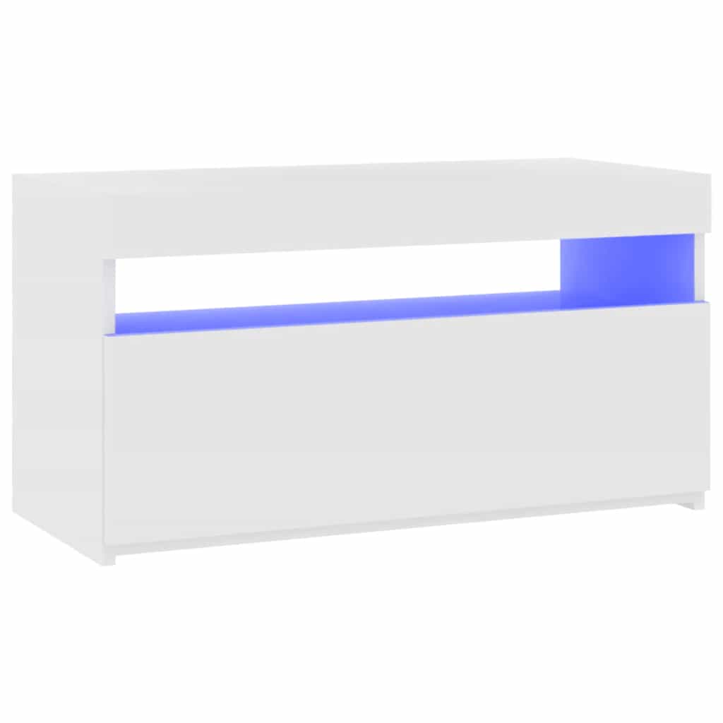 vidaXL TV-Schrank mit LED-Leuchten Weiß 75x35x40 cm