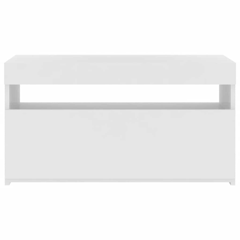 vidaXL TV-Schrank mit LED-Leuchten Weiß 75x35x40 cm