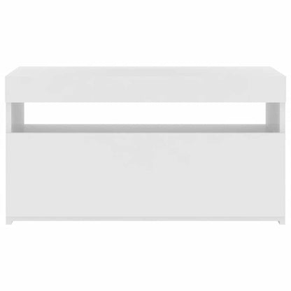vidaXL TV-Schrank mit LED-Leuchten Weiß 75x35x40 cm