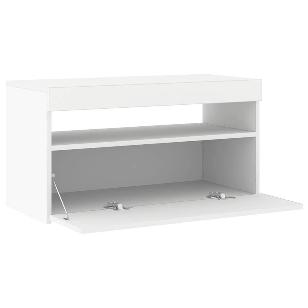 vidaXL TV-Schrank mit LED-Leuchten Weiß 75x35x40 cm