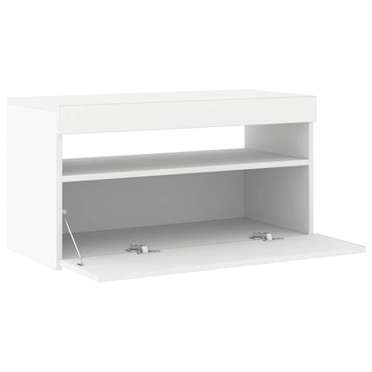 vidaXL TV-Schrank mit LED-Leuchten Weiß 75x35x40 cm