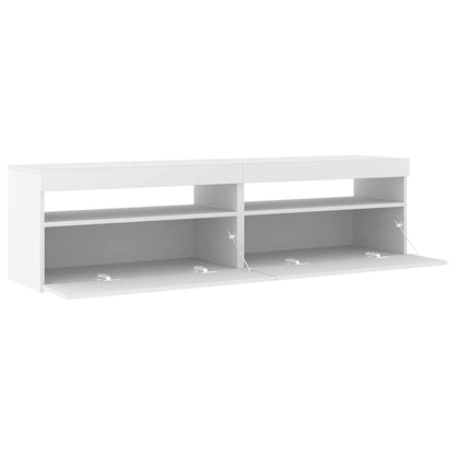 vidaXL TV-Schränke 2 Stk. mit LED-Leuchten Weiß 75x35x40 cm