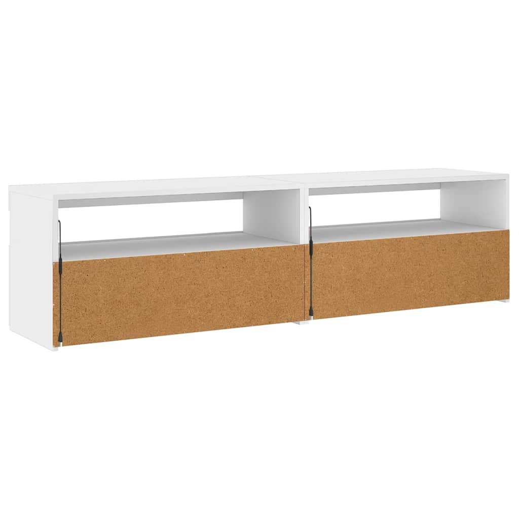 vidaXL TV-Schränke 2 Stk. mit LED-Leuchten Weiß 75x35x40 cm
