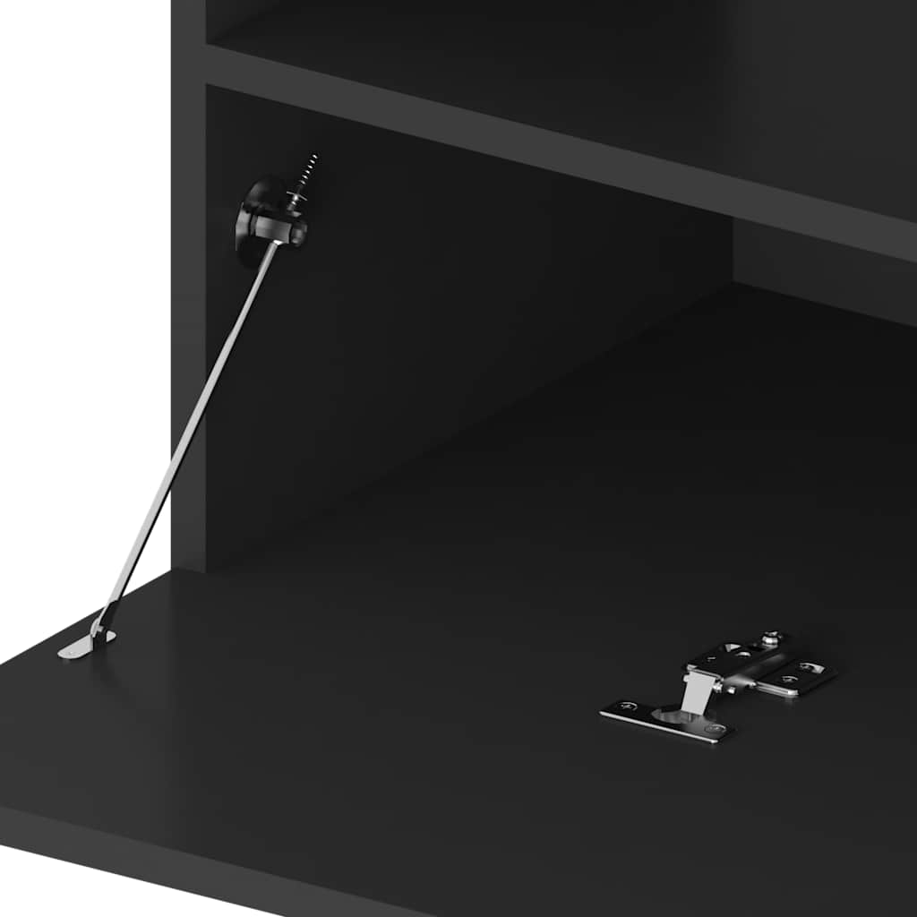 vidaXL TV-Schränke 2 Stk. mit LED-Leuchten Schwarz 75x35x40 cm