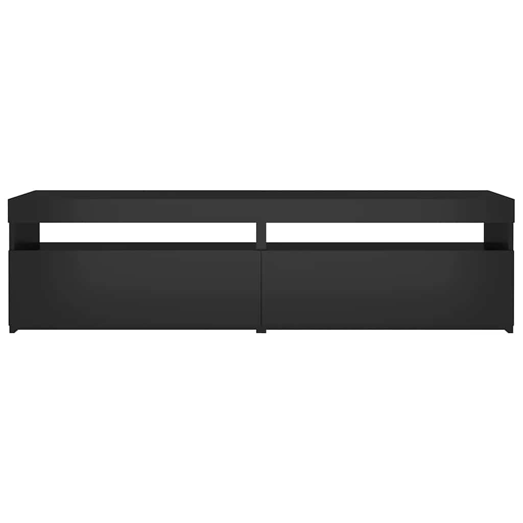 vidaXL TV-Schränke 2 Stk. mit LED-Leuchten Schwarz 75x35x40 cm