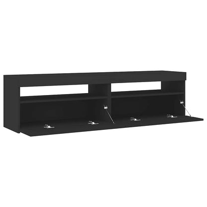 vidaXL TV-Schränke 2 Stk. mit LED-Leuchten Schwarz 75x35x40 cm