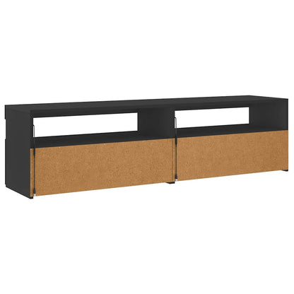 vidaXL TV-Schränke 2 Stk. mit LED-Leuchten Schwarz 75x35x40 cm