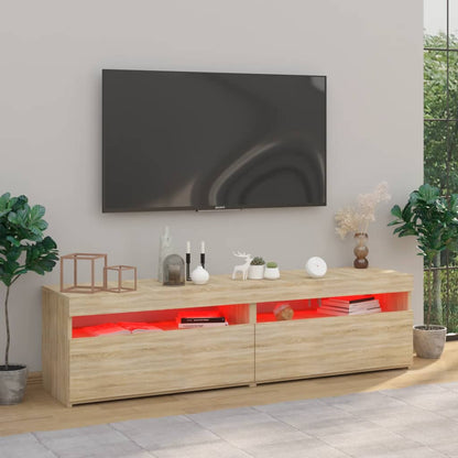 vidaXL TV-Schränke 2 Stk. mit LED-Leuchten Sonoma-Eiche 75x35x40 cm