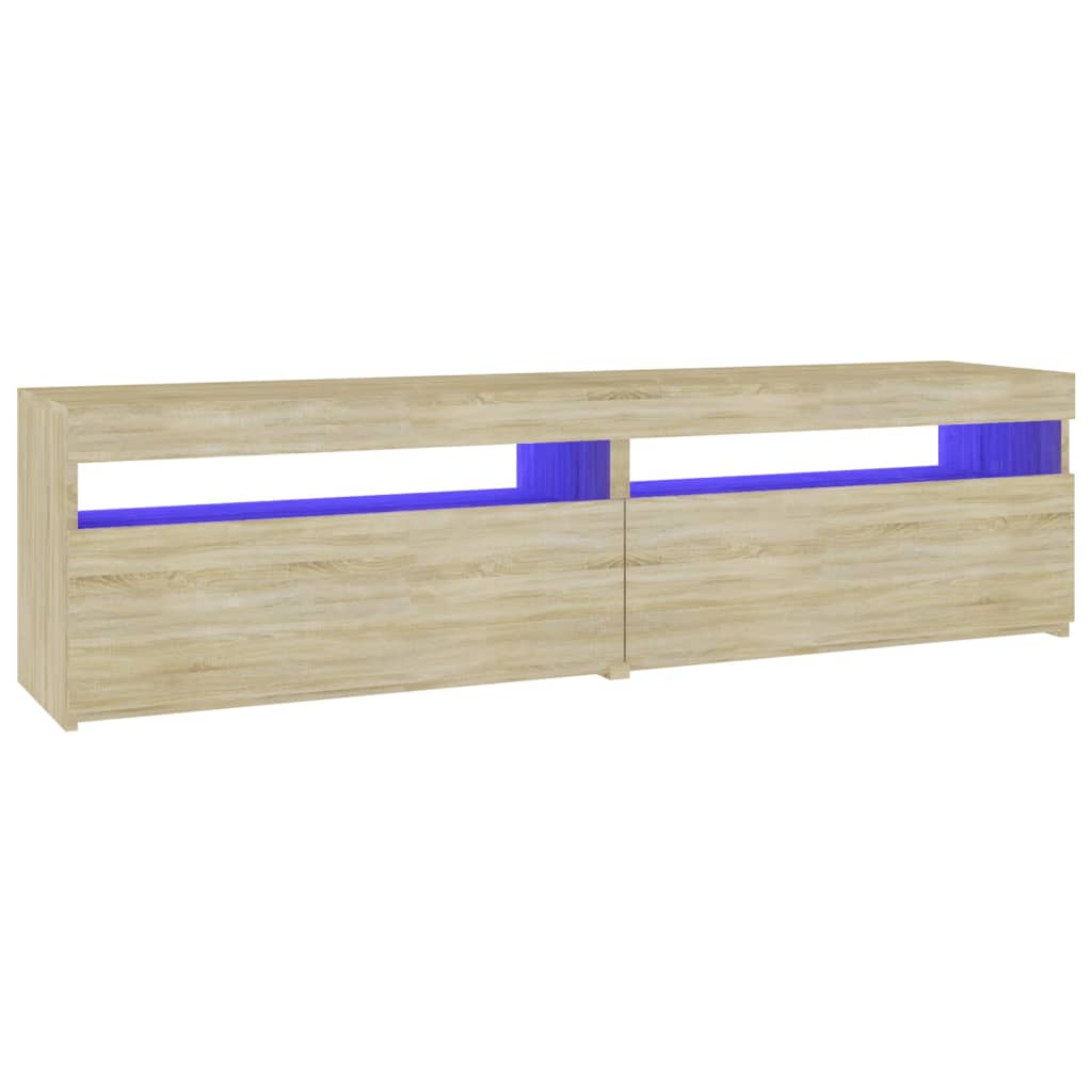 vidaXL TV-Schränke 2 Stk. mit LED-Leuchten Sonoma-Eiche 75x35x40 cm