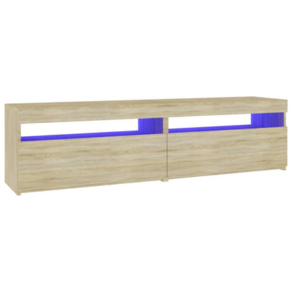 vidaXL TV-Schränke 2 Stk. mit LED-Leuchten Sonoma-Eiche 75x35x40 cm