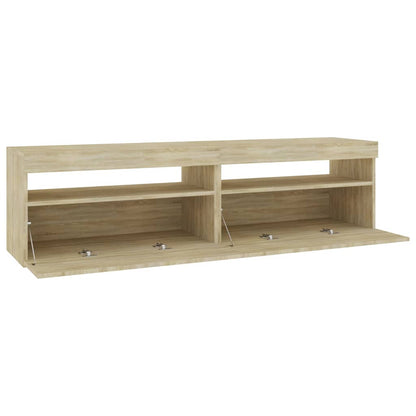 vidaXL TV-Schränke 2 Stk. mit LED-Leuchten Sonoma-Eiche 75x35x40 cm