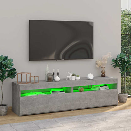 vidaXL Meubles TV 2 pcs avec lumières LED Gris béton 75x35x40 cm