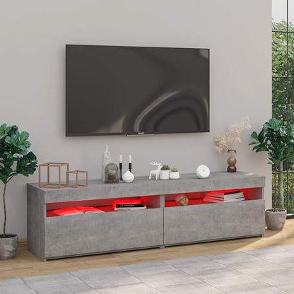 vidaXL Meubles TV 2 pcs avec lumières LED Gris béton 75x35x40 cm
