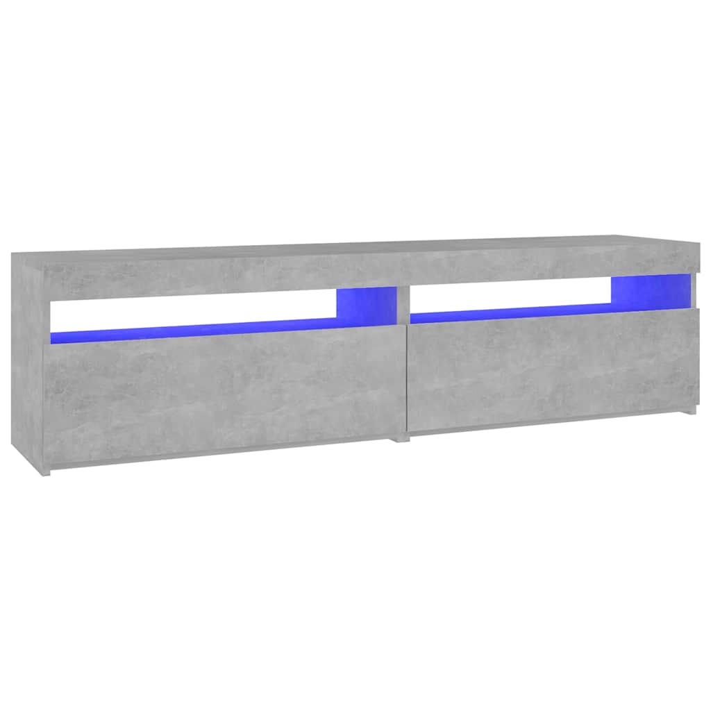 vidaXL Meubles TV 2 pcs avec lumières LED Gris béton 75x35x40 cm