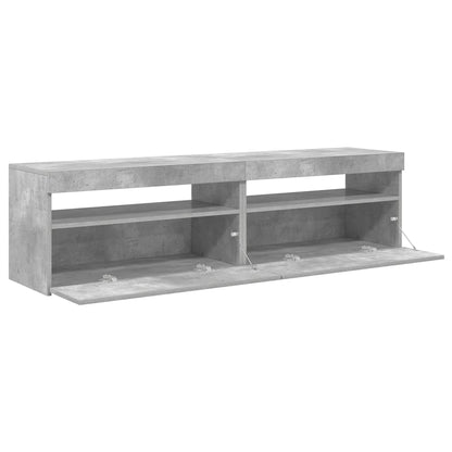 vidaXL Meubles TV 2 pcs avec lumières LED Gris béton 75x35x40 cm
