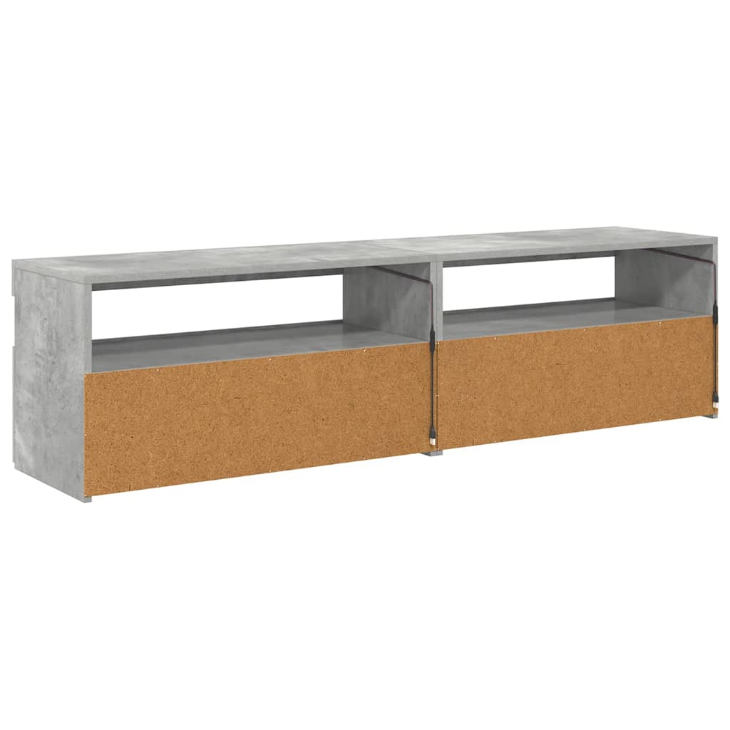 vidaXL Meubles TV 2 pcs avec lumières LED Gris béton 75x35x40 cm