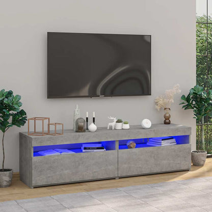 vidaXL Meubles TV 2 pcs avec lumières LED Gris béton 75x35x40 cm