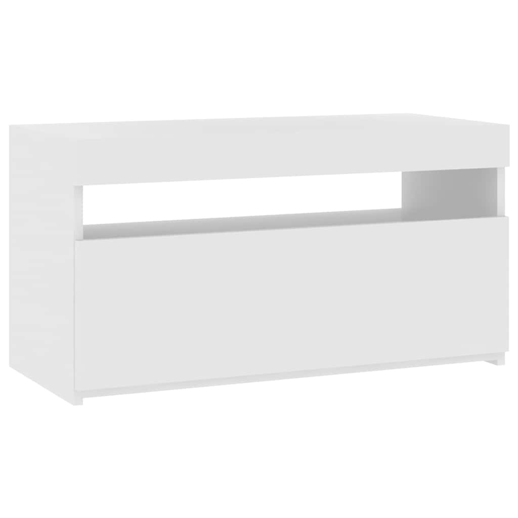 Meuble TV vidaXL avec lumières LED Blanc brillant 75x35x40 cm