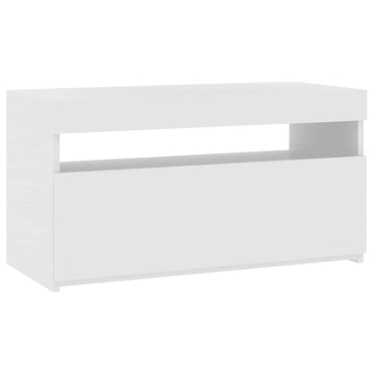 Meuble TV vidaXL avec lumières LED Blanc brillant 75x35x40 cm